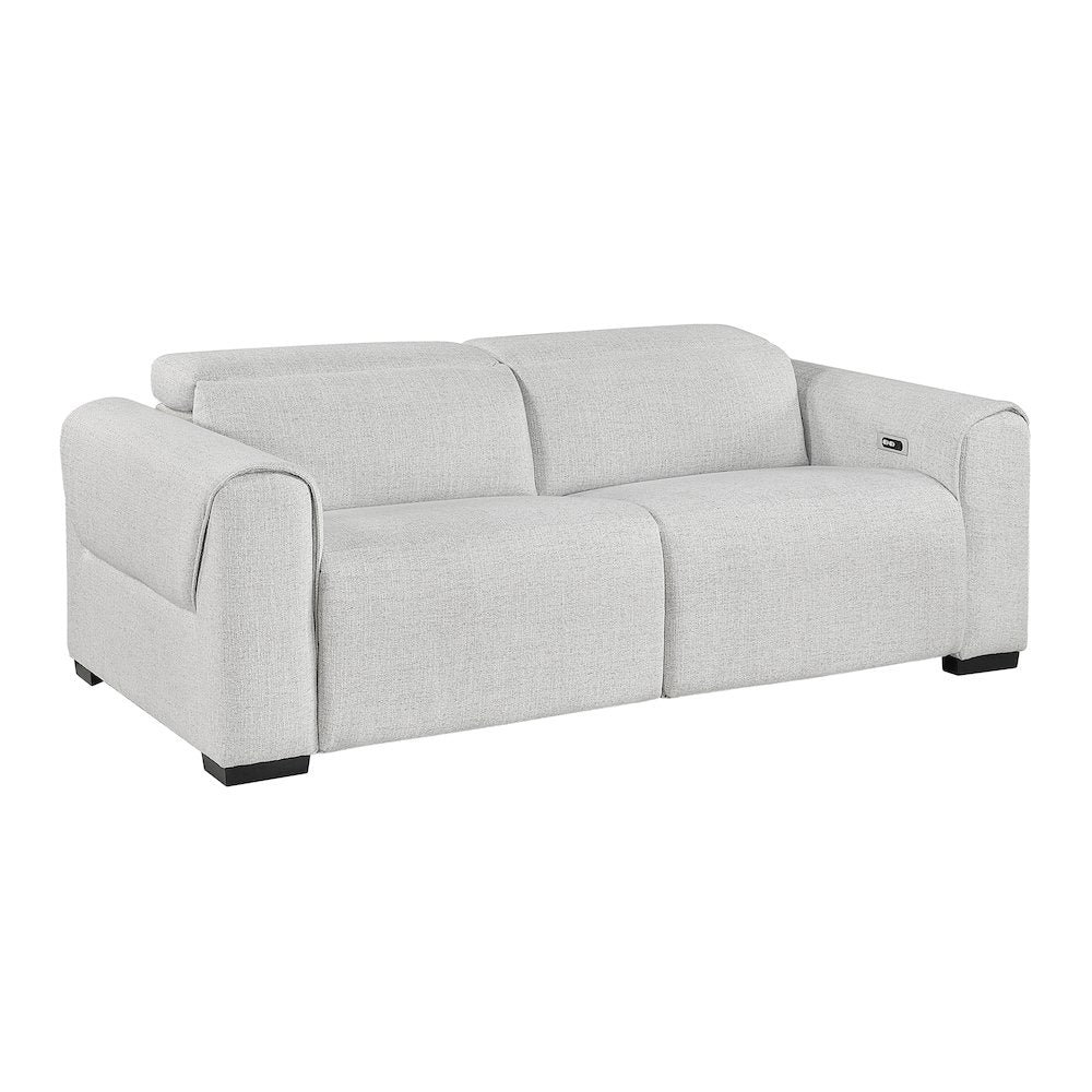 McPherson Chenille Power Double Reclining Love Seat in Cloud