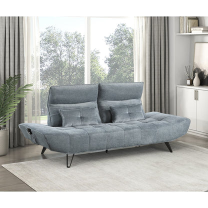 Lexicon Quonsett Chenille Sofa with Power Adjustable Seat Depth in Blue