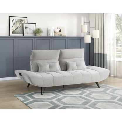 Lexicon Quonsett Chenille Sofa with Power Adjustable Seat Depth in Light Gray