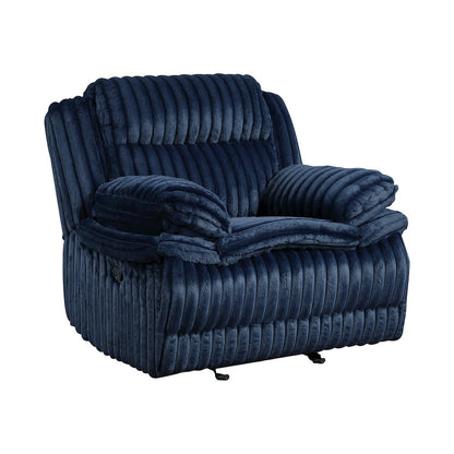 Lexicon Goodland Corduroy Glider Reclining Chair in Blue