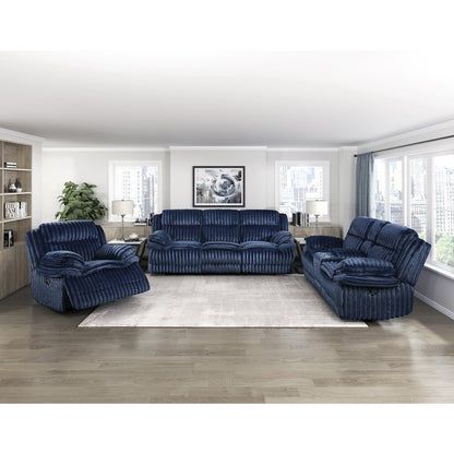 Lexicon Goodland Corduroy Glider Reclining Chair in Blue