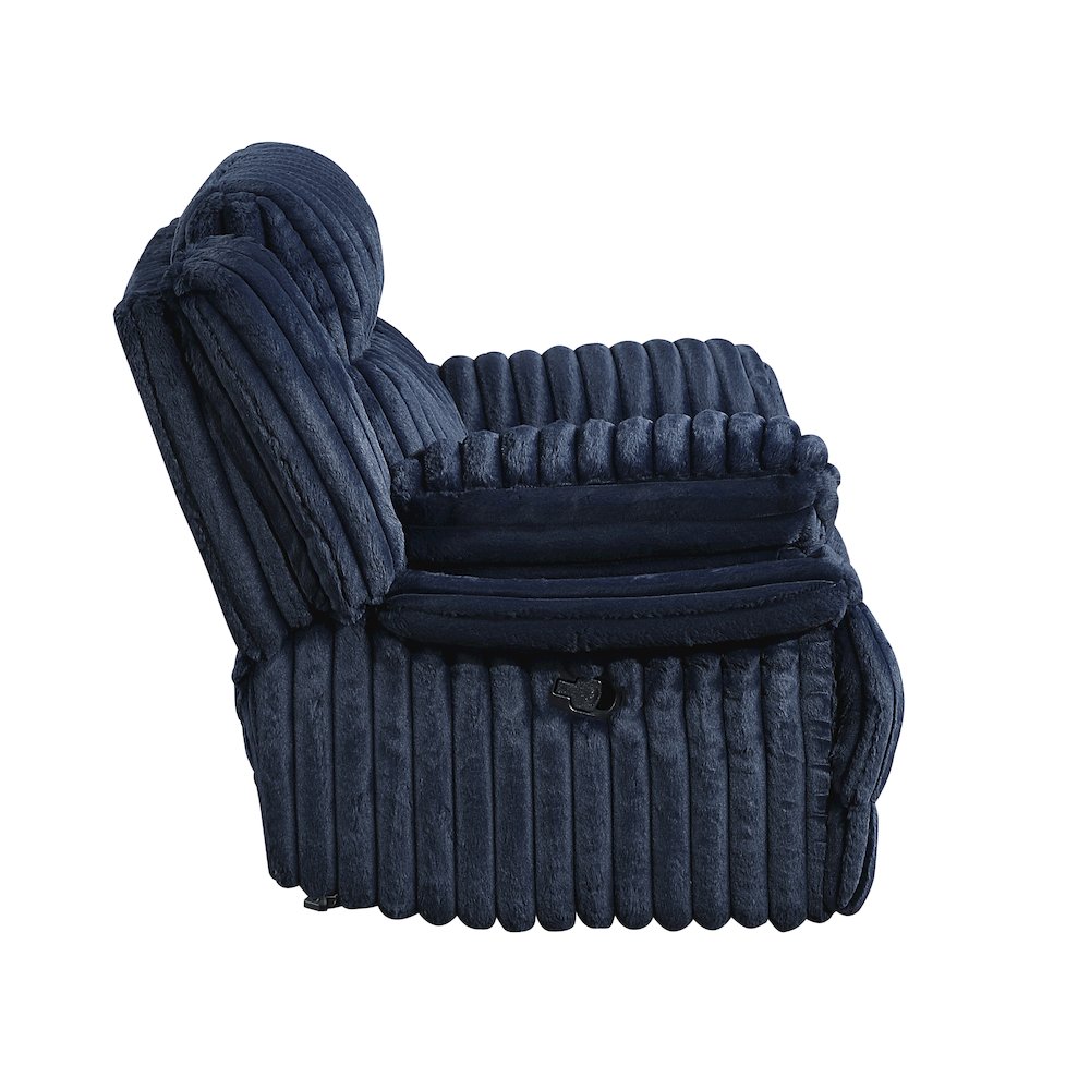 Lexicon Goodland Corduroy Glider Reclining Chair in Blue