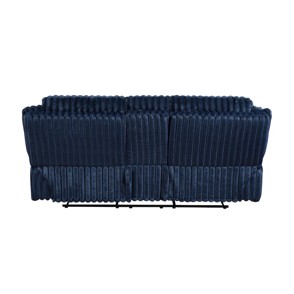 Lexicon Goodland Corduroy Double Reclining Love Seat with Center Console in Blue