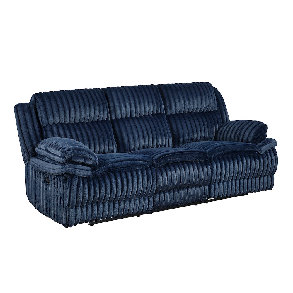Lexicon Goodland Corduroy Double Reclining Sofa in Blue