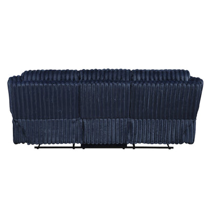 Lexicon Goodland Corduroy Double Reclining Sofa in Blue