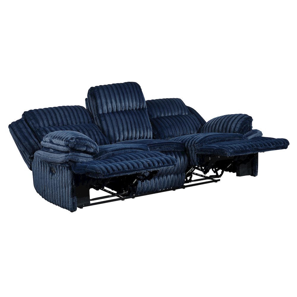 Lexicon Goodland Corduroy Double Reclining Sofa in Blue