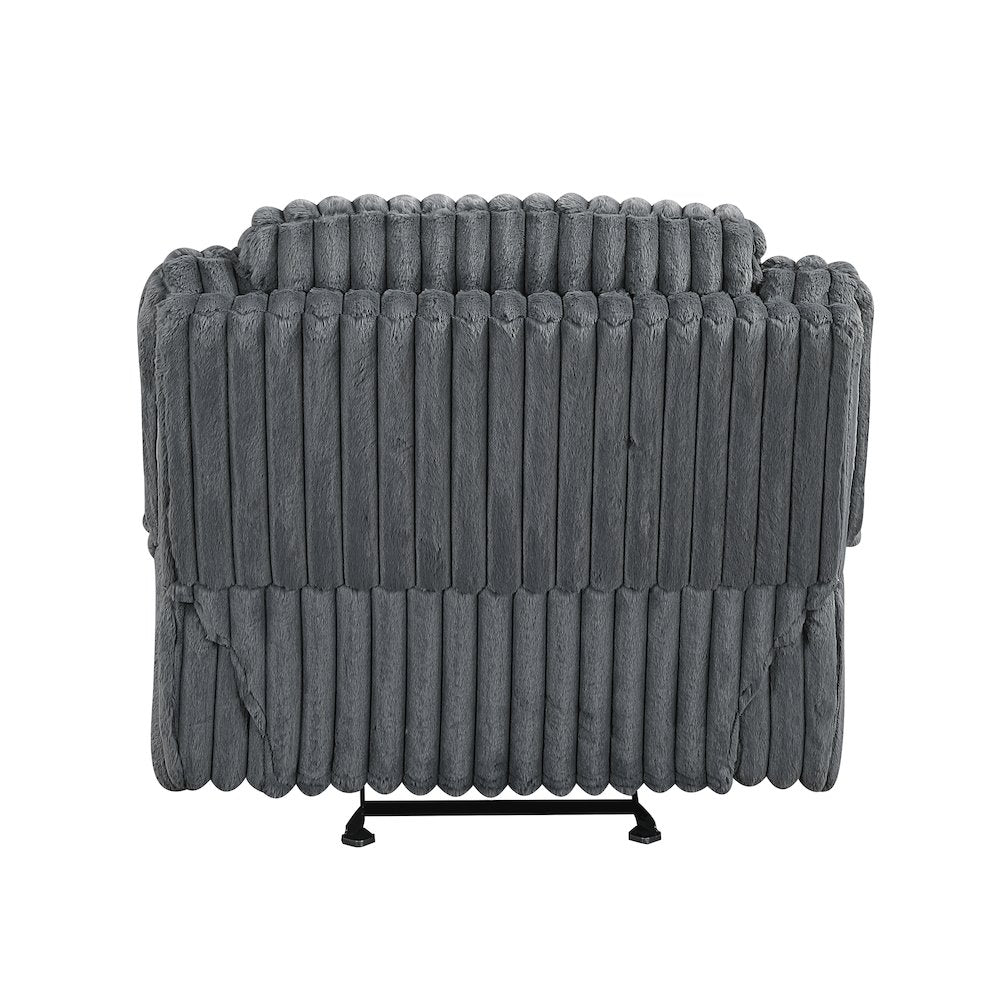 Lexicon Goodland Corduroy Glider Reclining Chair in Dark Gray