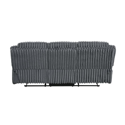 Lexicon Goodland Corduroy Double Reclining Love Seat in Dark Gray