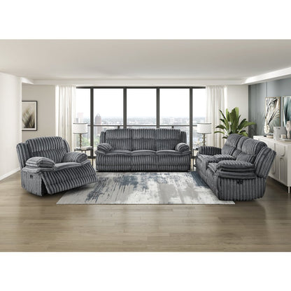Lexicon Goodland Corduroy Double Reclining Sofa in Dark Gray