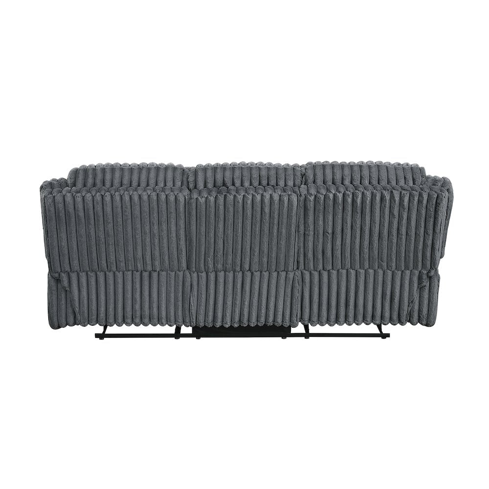 Lexicon Goodland Corduroy Double Reclining Sofa in Dark Gray