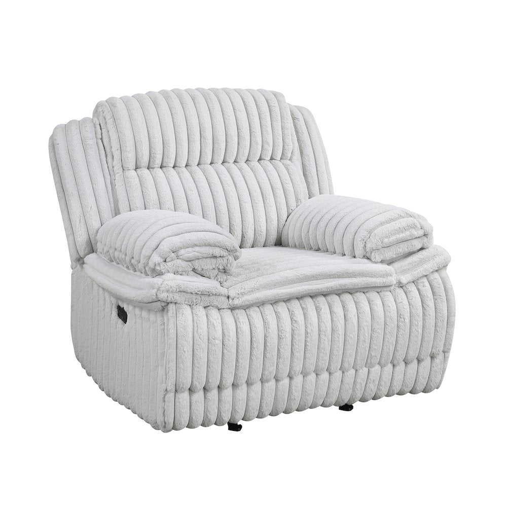 Lexicon Goodland Corduroy Glider Reclining Chair in Gray