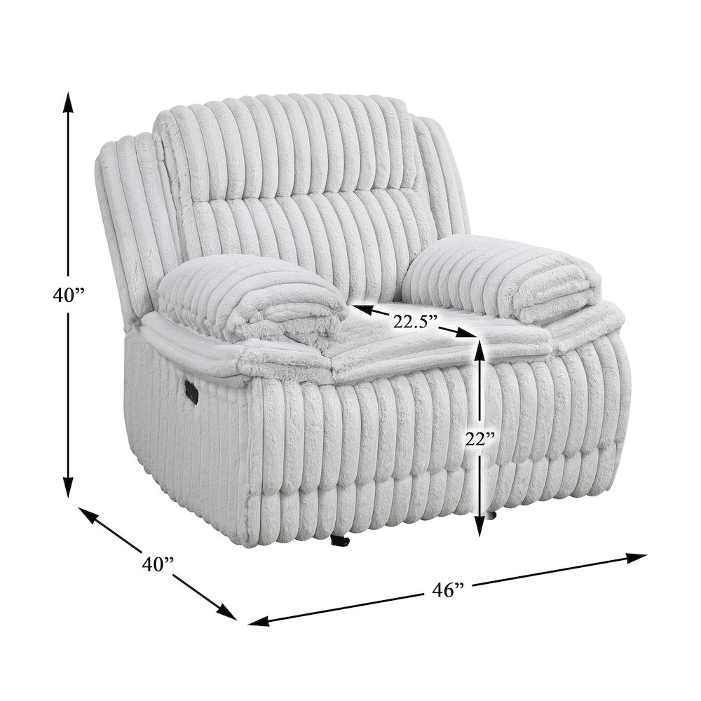 Lexicon Goodland Corduroy Glider Reclining Chair in Gray