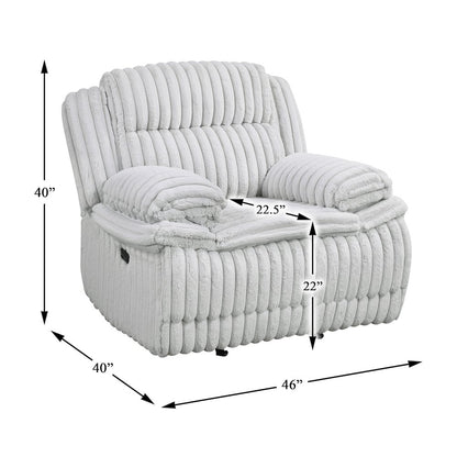Lexicon Goodland Corduroy Glider Reclining Chair in Gray