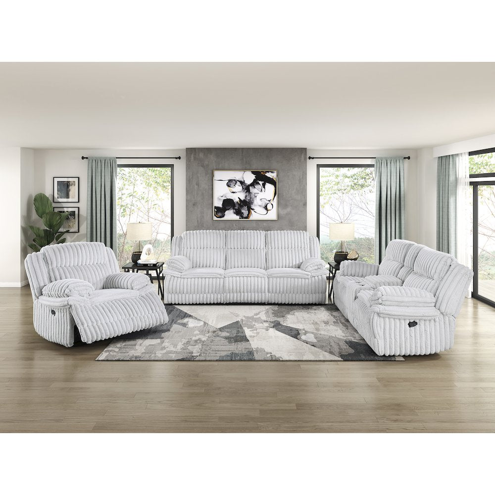 Lexicon Goodland Corduroy Double Reclining Sofa in Gray