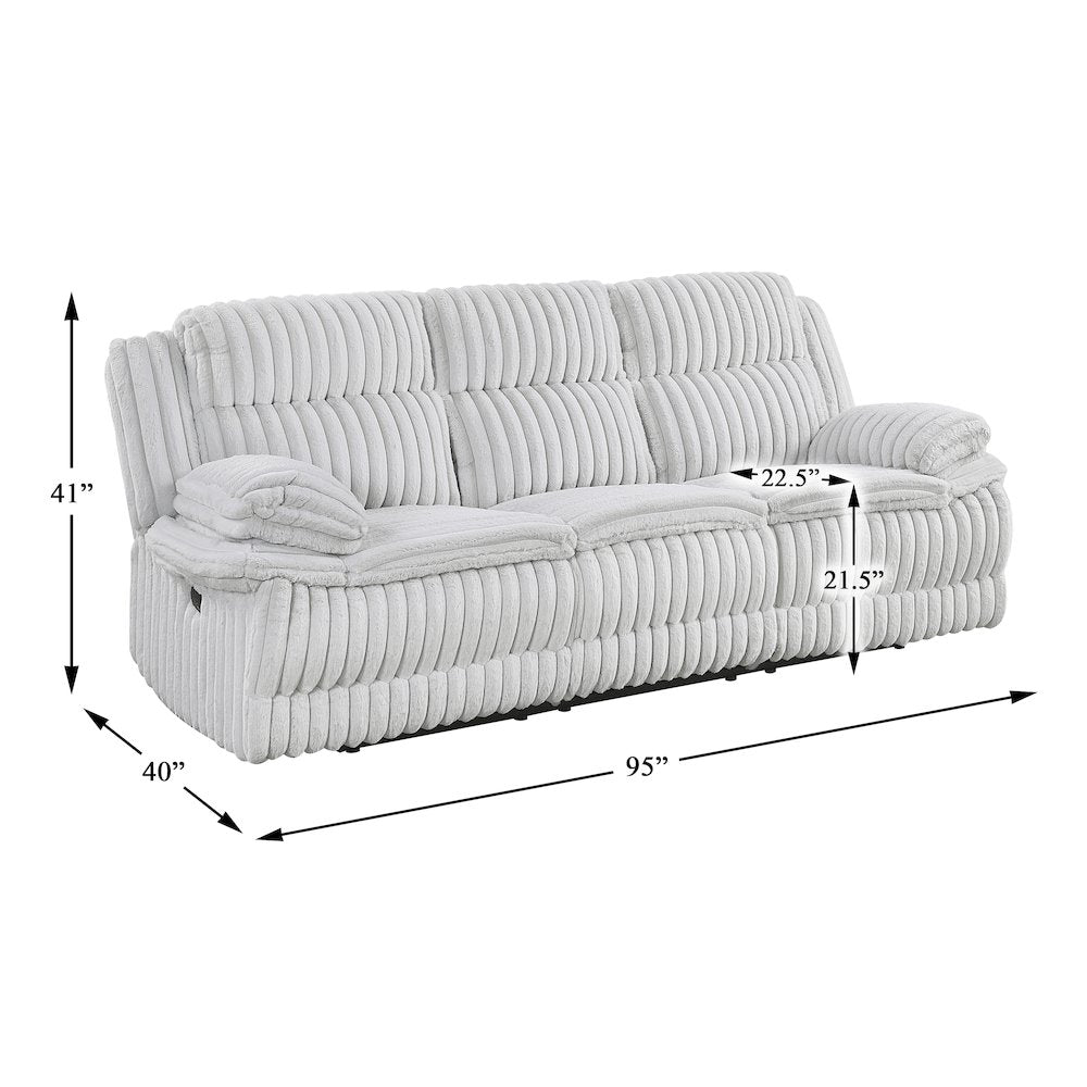 Lexicon Goodland Corduroy Double Reclining Sofa in Gray
