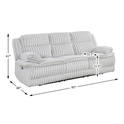 Lexicon Goodland Corduroy Double Reclining Sofa in Gray