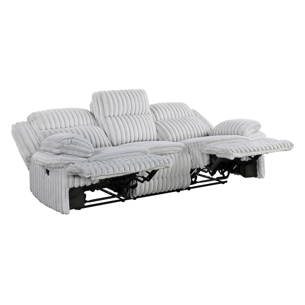 Lexicon Goodland Corduroy Double Reclining Sofa in Gray