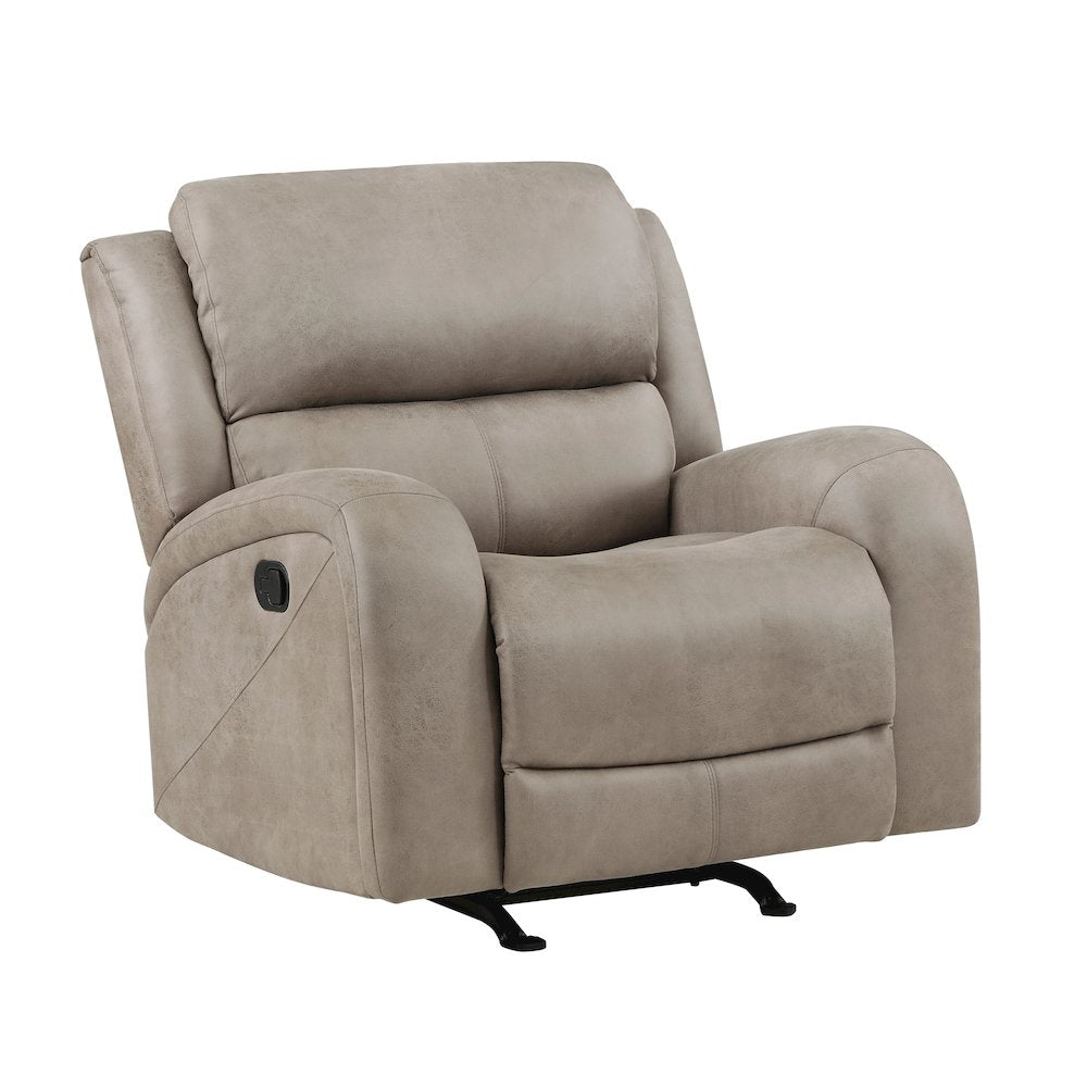 Pagosa Microfiber Rocker Reclining Chair In Brown