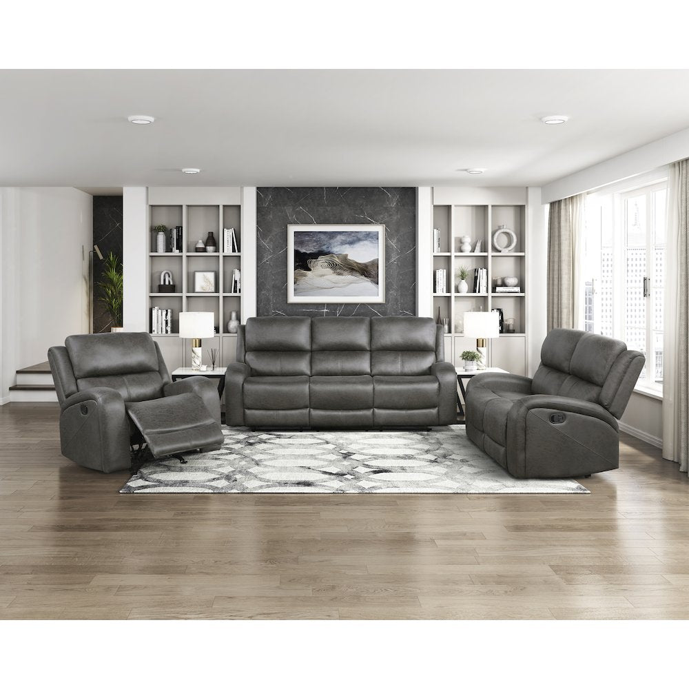 Pagosa Microfiber Rocker Reclining Chair In Brown