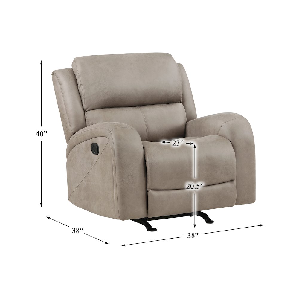 Pagosa Microfiber Rocker Reclining Chair In Brown