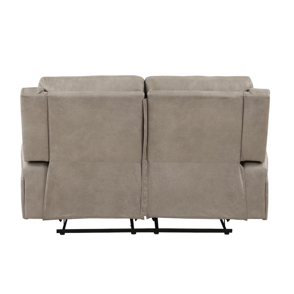 Pagosa Microfiber Double Reclining Love Seat In Brown