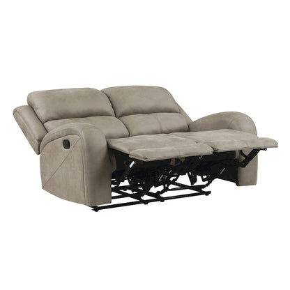 Pagosa Microfiber Double Reclining Love Seat In Brown