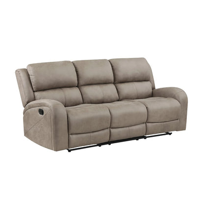 Pagosa Microfiber Double Reclining Sofa In Brown