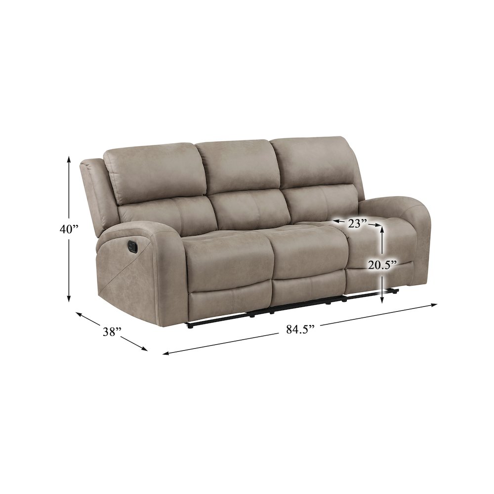 Pagosa Microfiber Double Reclining Sofa In Brown
