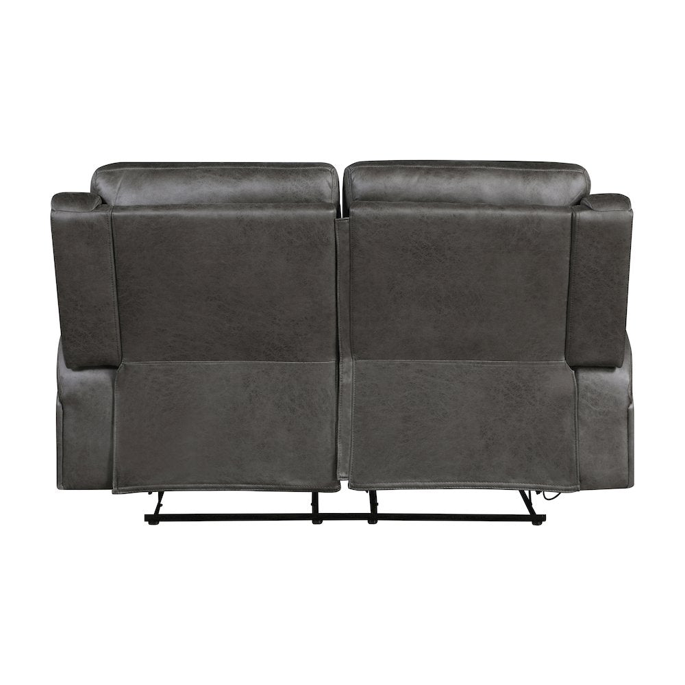 Lexicon Pagosa Microfiber Double Reclining Love Seat in Gray