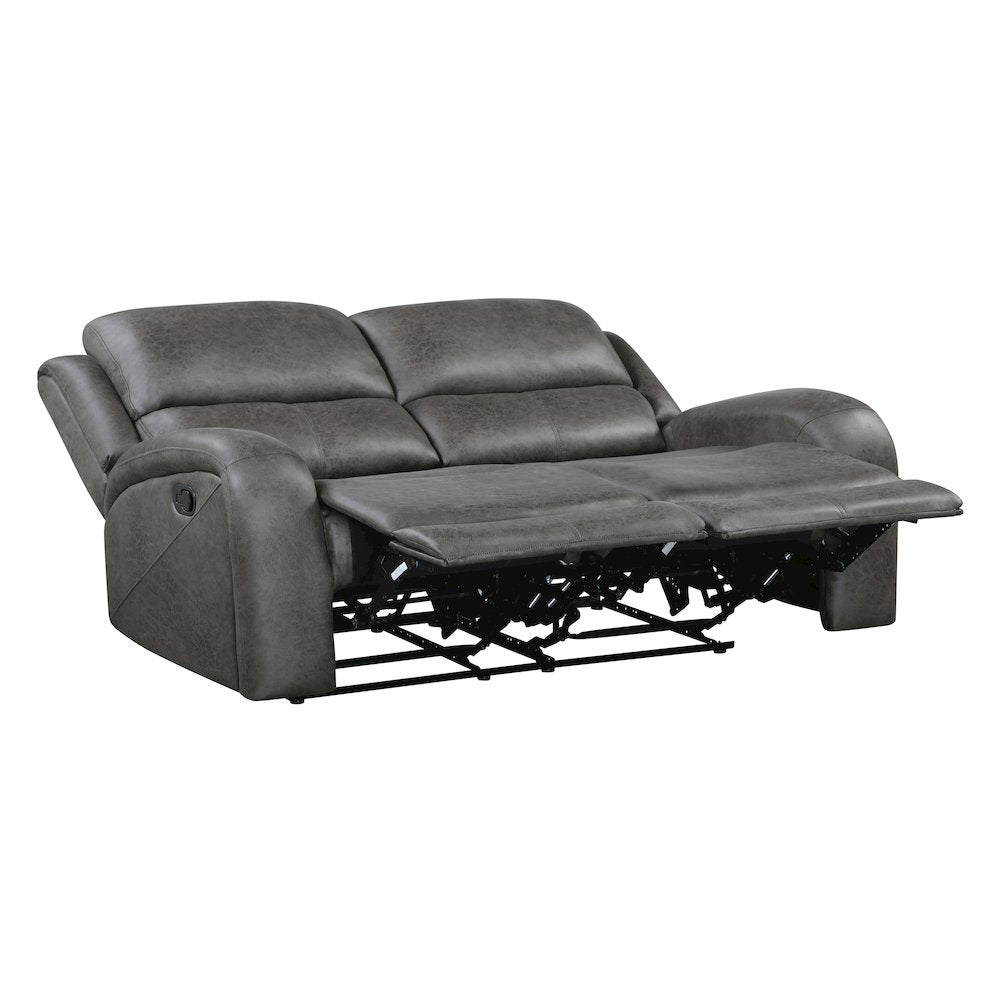 Lexicon Pagosa Microfiber Double Reclining Love Seat in Gray