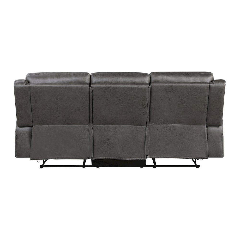 Lexicon Pagosa Microfiber Double Reclining Sofa in Gray