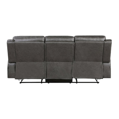 Lexicon Pagosa Microfiber Double Reclining Sofa in Gray