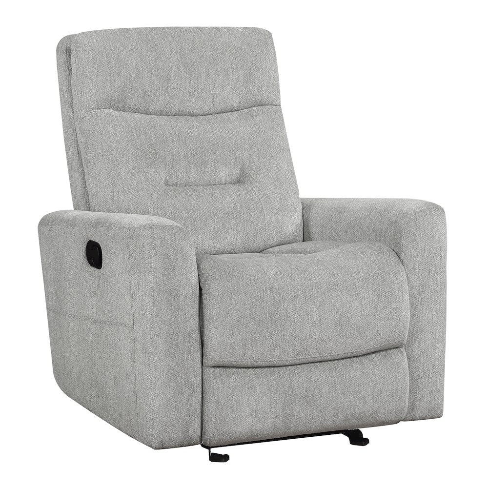 Lyndon Chenille Glider Reclining Chair In Gray