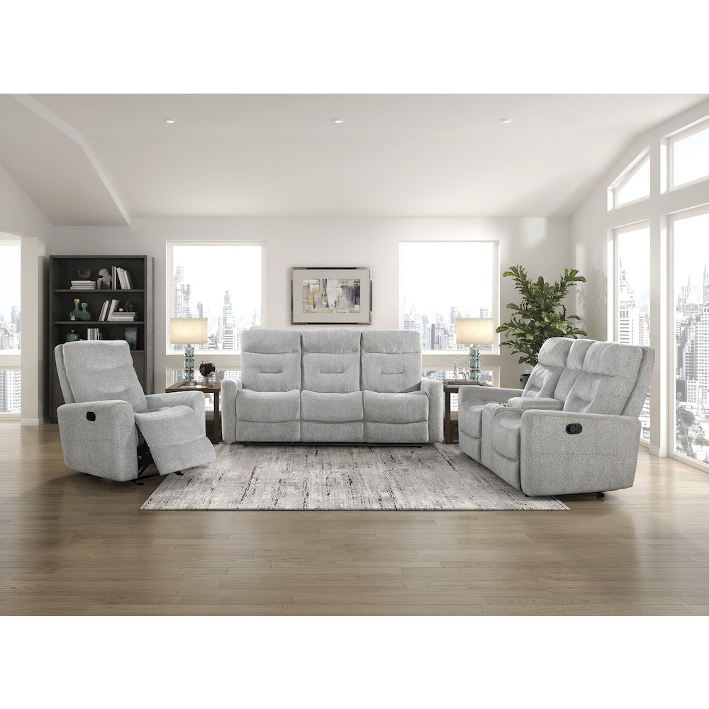 Lyndon Chenille Glider Reclining Chair In Gray