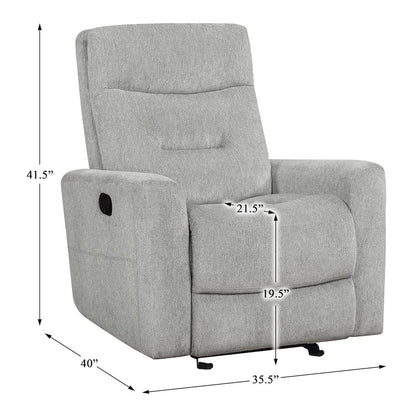 Lyndon Chenille Glider Reclining Chair In Gray
