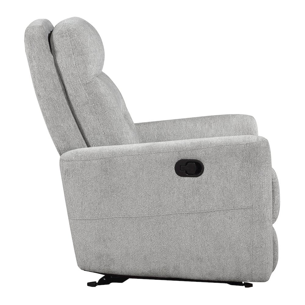 Lyndon Chenille Glider Reclining Chair In Gray