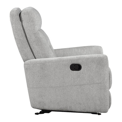 Lyndon Chenille Glider Reclining Chair In Gray