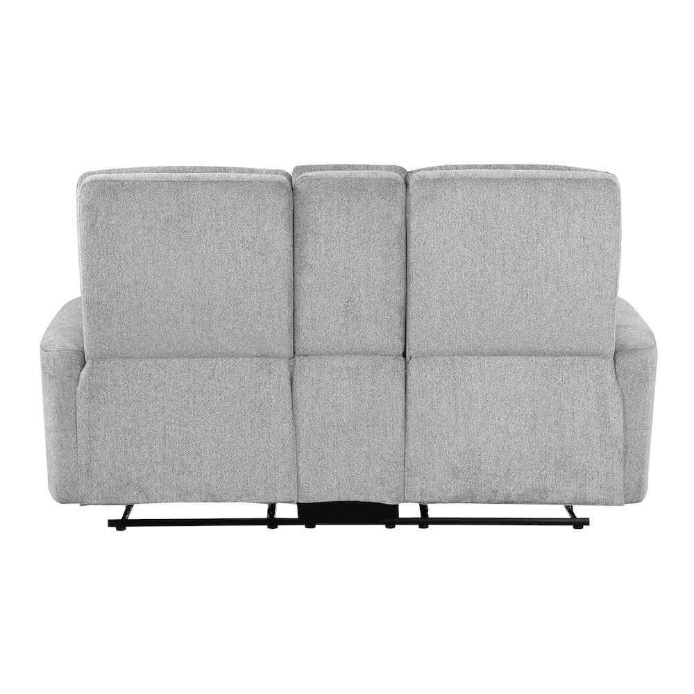 Lyndon Chenille Double Reclining Love Seat With Center Console In Gray