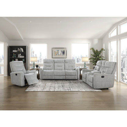 Lyndon Chenille Double Reclining Sofa In Gray