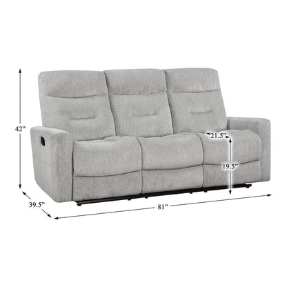 Lyndon Chenille Double Reclining Sofa In Gray