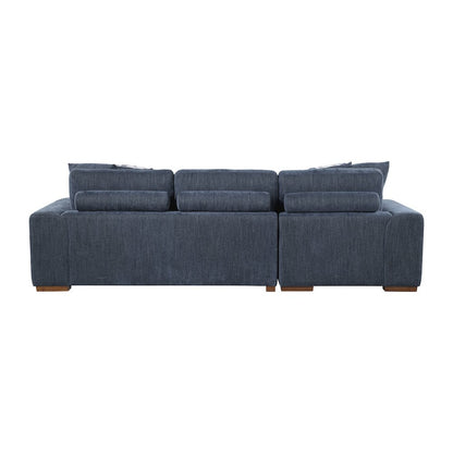 Lexicon Raife Chenille 2-Piece Sectional with Left Chaise in Blue