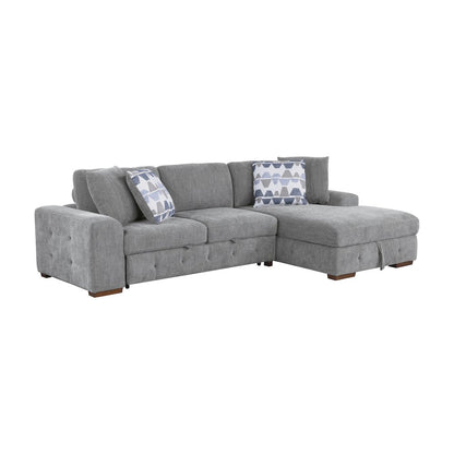 Lexicon Raife Chenille 2-Piece Sectional with Right Chaise in Gray