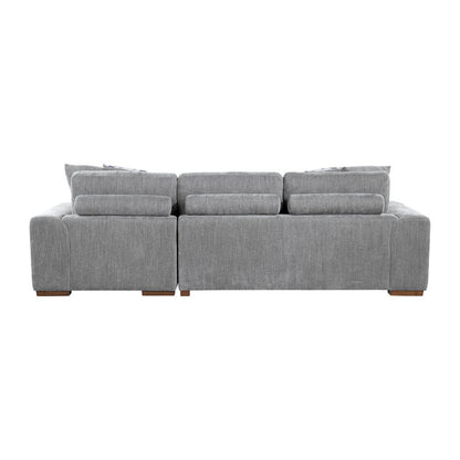 Lexicon Raife Chenille 2-Piece Sectional with Right Chaise in Gray