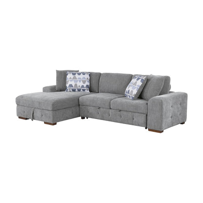 Lexicon Raife Chenille 2-Piece Sectional with Left Chaise in Gray