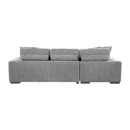 Lexicon Raife Chenille 2-Piece Sectional with Left Chaise in Gray
