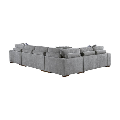 Lexicon Raife Chenille 4-Piece Sectional with Right Chaise in Gray