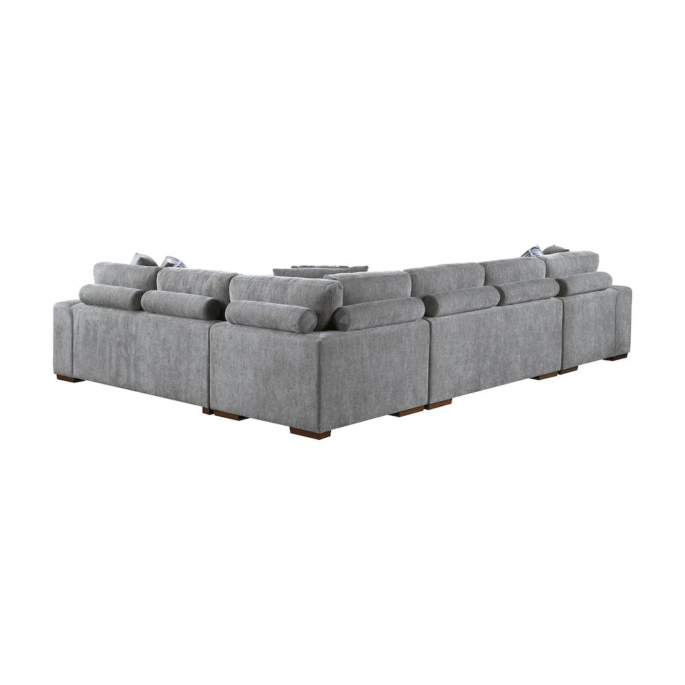 Lexicon Raife Chenille 4-Piece Sectional with Left Chaise in Gray