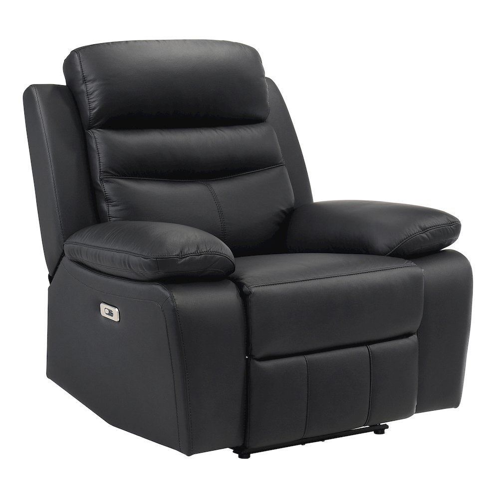 Hancock Leather Power Reclining Chair In Black