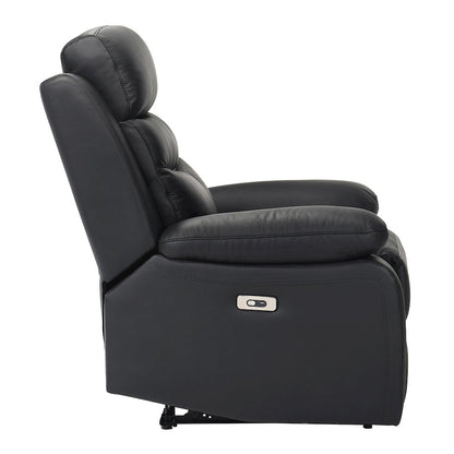 Hancock Leather Power Reclining Chair In Black