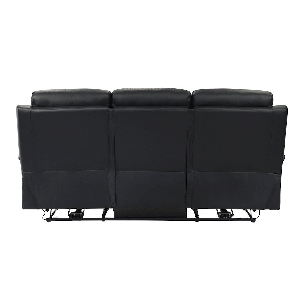Hancock Leather Power Double Reclining Sofa In Black